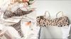 Women’s European and American Sexy Comfortable Minimize Bra and Thong Set, Leopard Printed Underwire Push-Up Lingerie