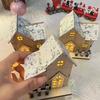 Weihnachts-LED-Licht, Holzhaus, leuchtende Hütte, frohe Weihnachtsdekoration für Zuhause, DIY-Christbaumschmuck, Kindergeschenke für das neue Jahr