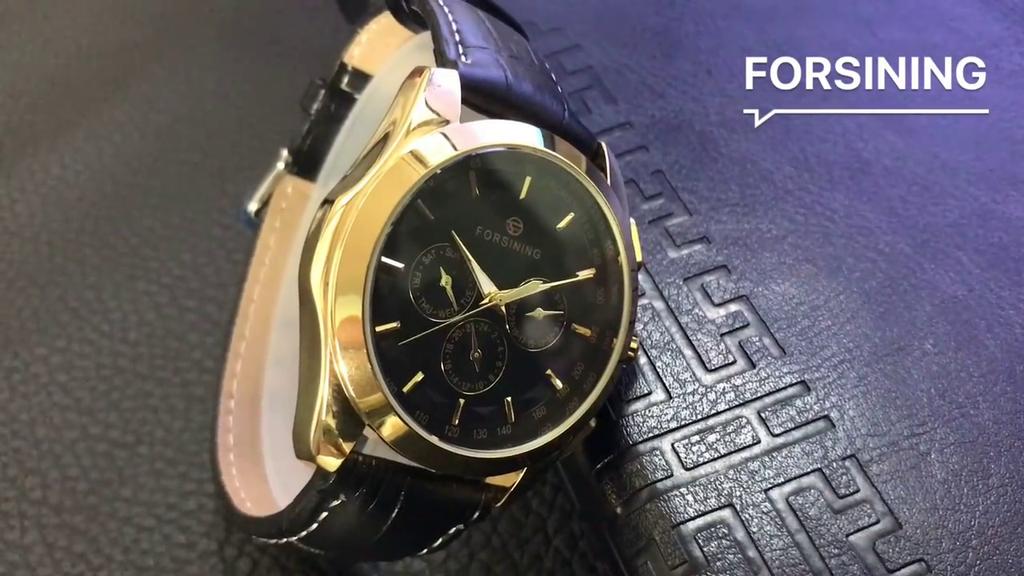 FORSING Men's Fashion Trend Hollowed Out Mechanical Watch Automatic Watch