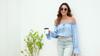 Women's Off Shoulder Blouse Long Sleeve Ruffle Tunic Top Elegant Casual