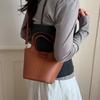 Pu Leather Small Bucket Bag With Magnet Closure For Casual Daily Use