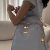 Solid Color PU Backpack Women's Travel Bag Schoolbag