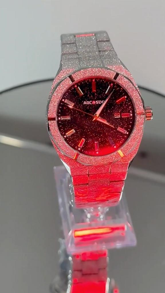 Waterproof Quartz Wristwatches Luxury All Stainless Steel Paul Rich Style Hip Hop Luminous Star Dust Frosted Watch