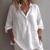 Women's Elegant and Comfortable Spring and Autumn Loose Solid Long Sleeved Shirt for Women,Button Half Open Long Sleeved Top,Breathable Shirt