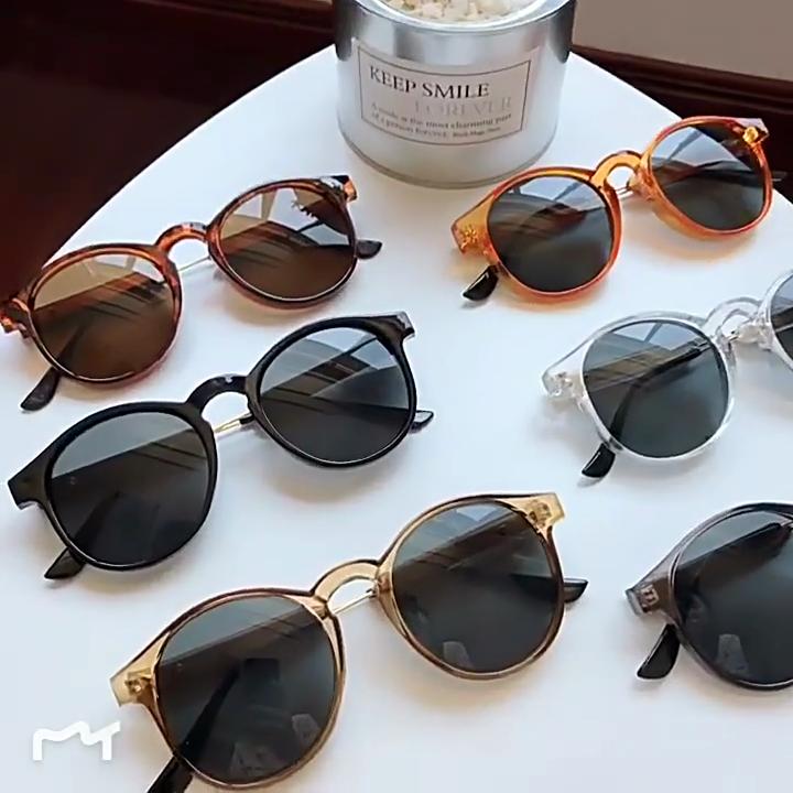 Retro Yuvarlak Güneş Gözlüğü Kadın Erkek Marka Tasarım Şeffaf Kadın güneş gözlüğü Erkekler Oculos De Sol Feminino Lunette Soleil