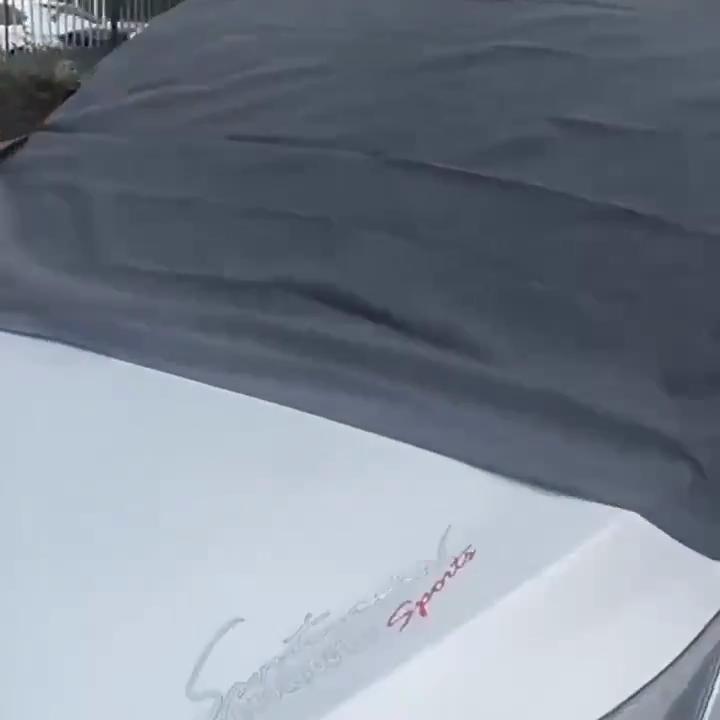 Magnetic Fixed Strap Car Windshield Snow Cover Heavy-Duty Oxford Fabric All-Weather Windshield Protector with UV Sun Shield