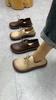 Johnature Genuine Leather British Style Handmade Round Toe Lacing Flat Shoes Casual Versatile Women's Shoes