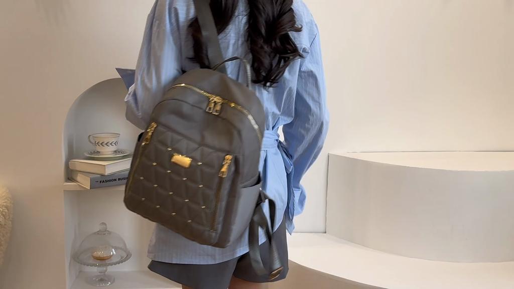 Backpack Women's Rivet Small Backpack Lightweight Travel Bag