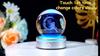 Krystallkule Nattlys Glødende Planet Galaxy Astronaut 3D RGB Måne Bordlampe Atmosfære Lampe Borddekorasjoner Barnegaver