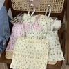 Floral Tank Top Halter Crop Tops Women Summer Camis Chest Pad Camisole Fashion Casual Tube Female Sleeveless Cropped Vest