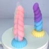 Small Twist Color Granules Jelly Fluorescent Glow-in-the-dark Penis Spiral Anal Plug Sm Sex Toys