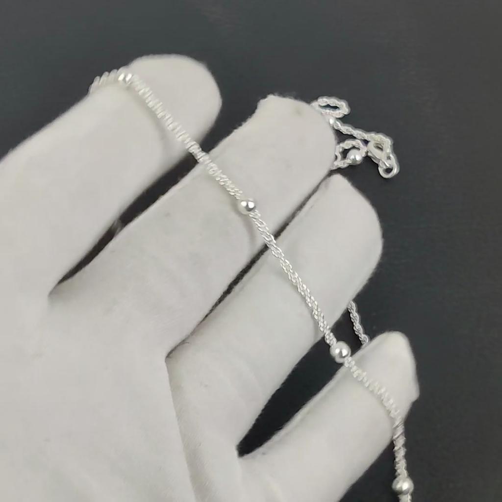 Beaded Rope Chain Chain Silver Chain, 925 Sterling Silver Chain, Chain For Pendants, Silver Chain For Pendant, Silver Chain For Pendants