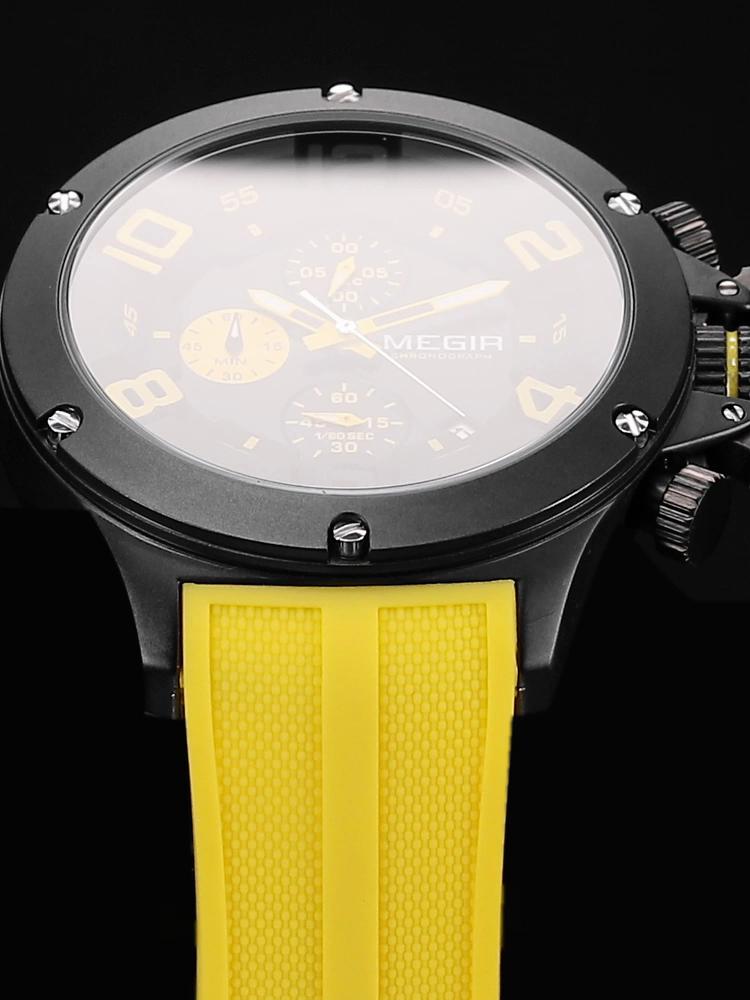 MEGIR Fashion Sport Quartz Watches for Men Big Dial Watch Chronograph Waterproof Luminous Man Wristwatches Date Clock 8115