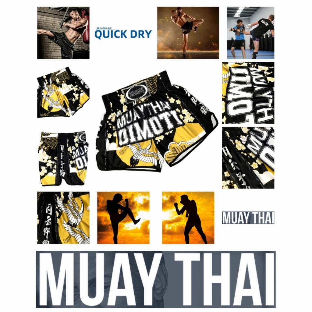 Muay Thai Kickboxing Boxing MMA UFC Crane Casual Shorts Gym Sport Unisex Men Women Fitness Workout Quick Dry Print Elastic Waist Fitness Training