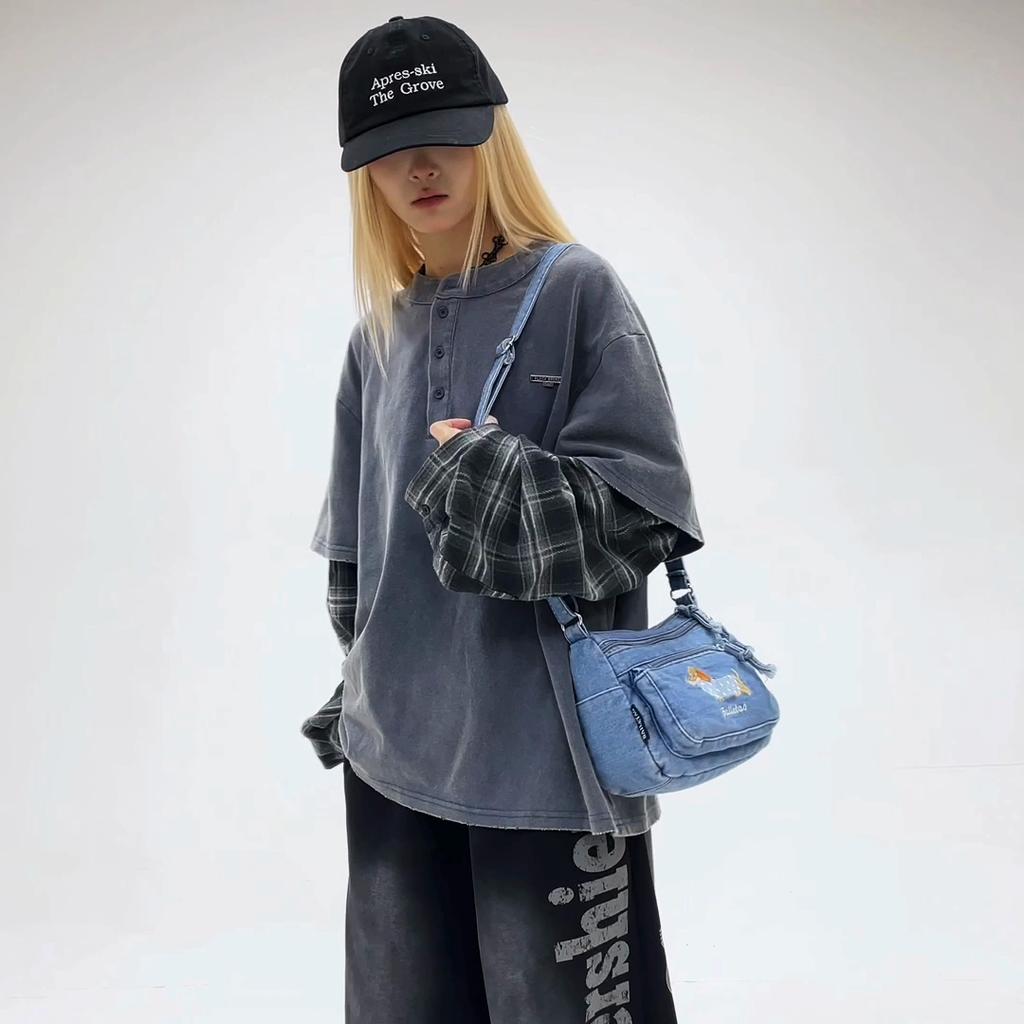 Denim Shoulder Bag Women's Large Capacity Commuter Student Crossbody Bag