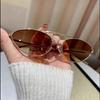 2026 New Fashionable Oval Frame Sunglasses Trendy Street Style Cat Eye Shades Outdoor Travel Anti-UV Sun Glasses UV400