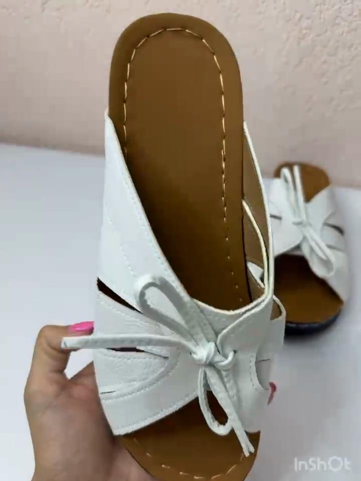 2025 Women Solid Color Lace Up Platform Sandals Fashion Soft Sole Slippers Versatile Summer Wedge Slippers