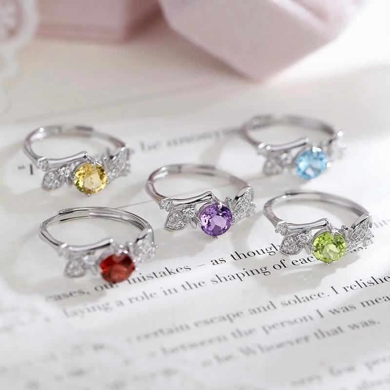 Natural Stone Ring for Women's S925 Pure Silver Non Fading Ring? Popular High-end Accessories On Xiaohongshu for Women's Fashion Retro Jewelry Gifts