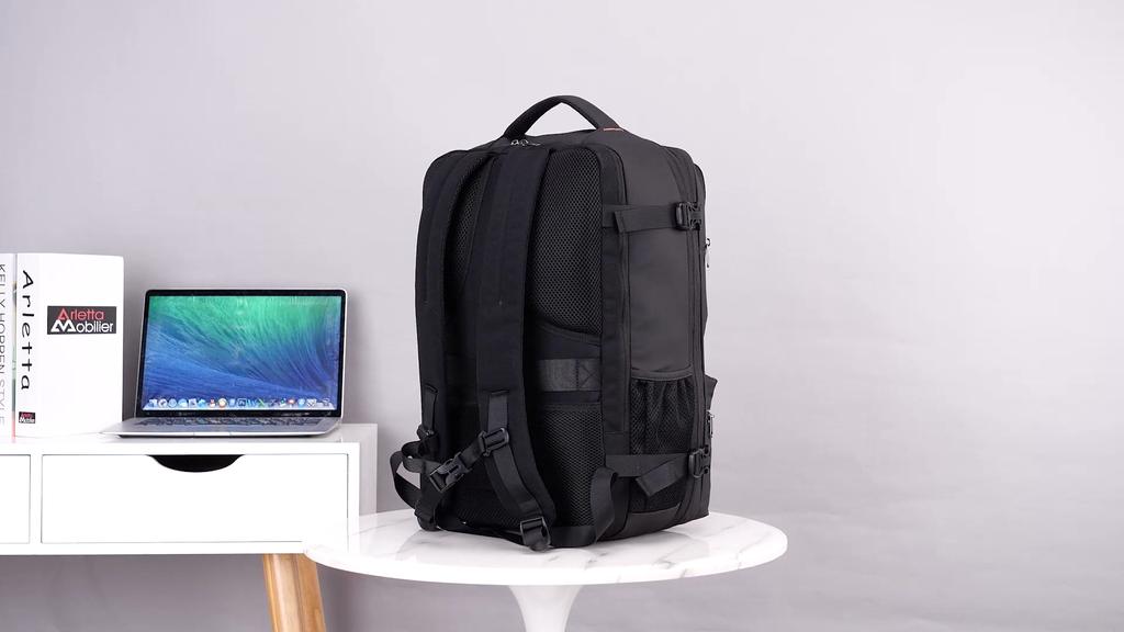 Eaqual To 20 Inch Suitcase 38 L Expandable Portable Men Backpack Large-capacity For 17/17.3 Inch Laptop, USB Charging,180° Open