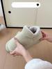 Unisex Plush Closed Heel Cotton Slippers Fleece Lined Thick Anti Slip Winter Home