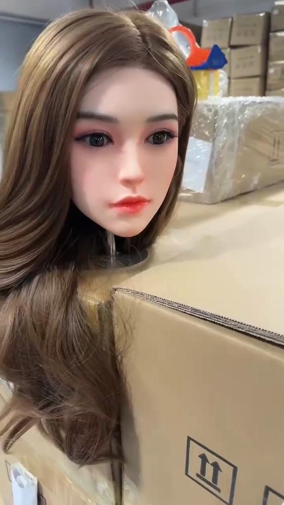 Ultra-realistic Silicone Hand-implanted Hair Semi-permanent Makeup Oral Sex  Head (detachable) Suitable for 135-172cm Sex Love Doll Accessory