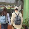 Denim Backpack Large Capacity Student Schoolbag Travel Commuter Backpack