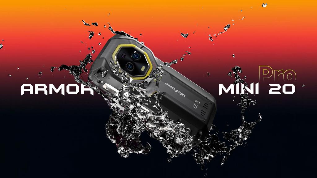 Ulefone Armor Mini 20 Pro 5G 4.7" Rugged Phone 64MP Night Camera Android 15 Smartphone 6200mAh Up to 16GB+256GB NFC Global