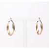 LeCalla S925 Sterling Silver Light-Weight Three-Tone Intertwining Round Tube Polished Hoop Earrings for Women 33MM