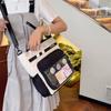 Student Messenger Bag Color Block Shoulder Bag Transparent Tote Bag
