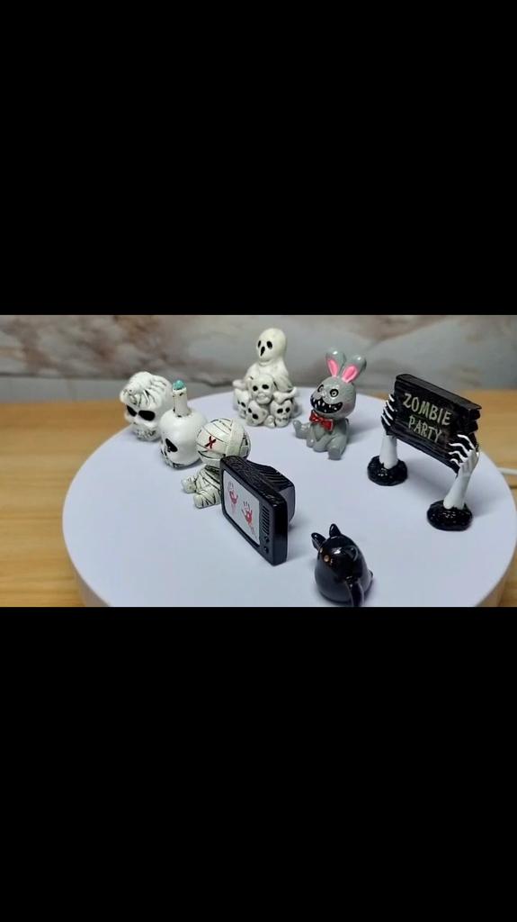 7Pcs/set Cartoon Halloween Miniatures Diy Resin Ornaments Fairy Garden Decoration Moss Terrarium Micro Landscape