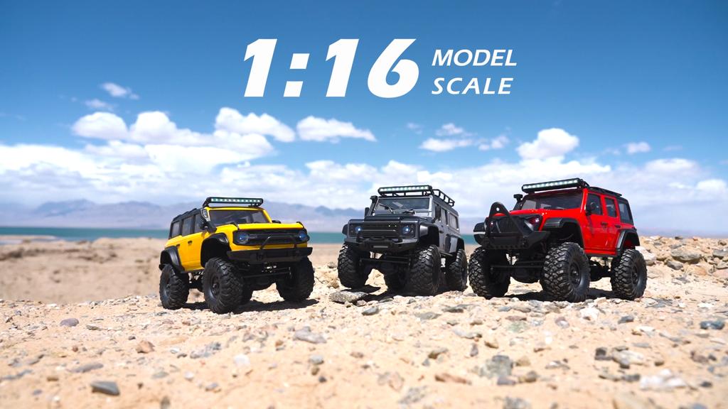 HB R1601 RC Car 1:16 2.4G 4WD Off-Road Remote Control Cars with LED Crawler Trucks Climbing Vehicle Model Toys for Kids Adult