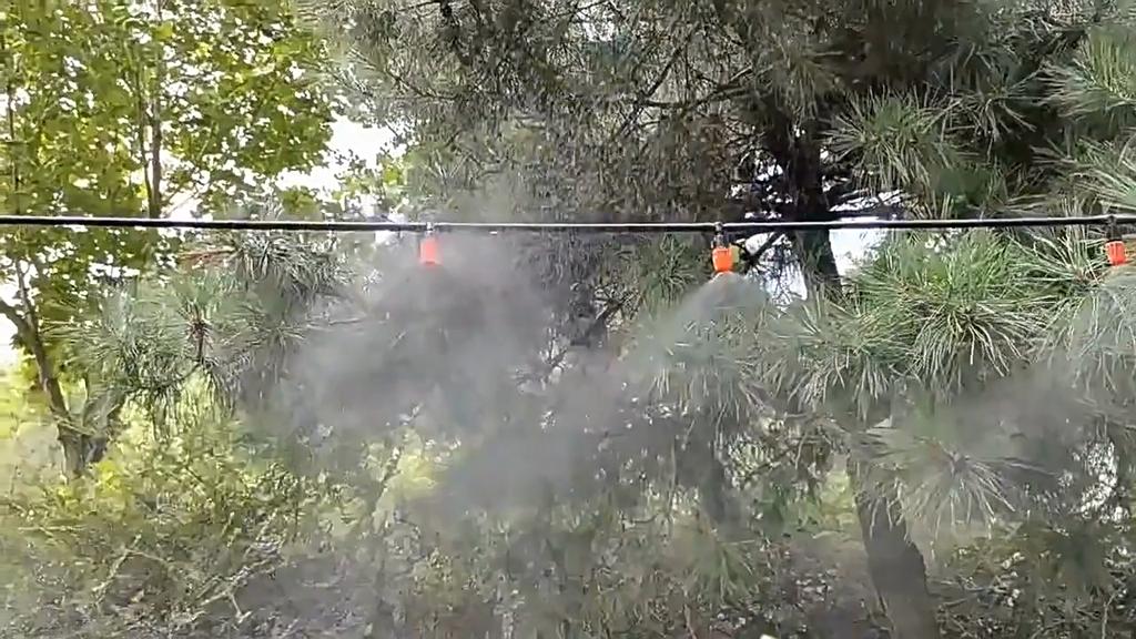 10Pcs Misting Water Nozzle with Tee Connector Garden Irrigation Cooling Accessory for 8/12 Hose