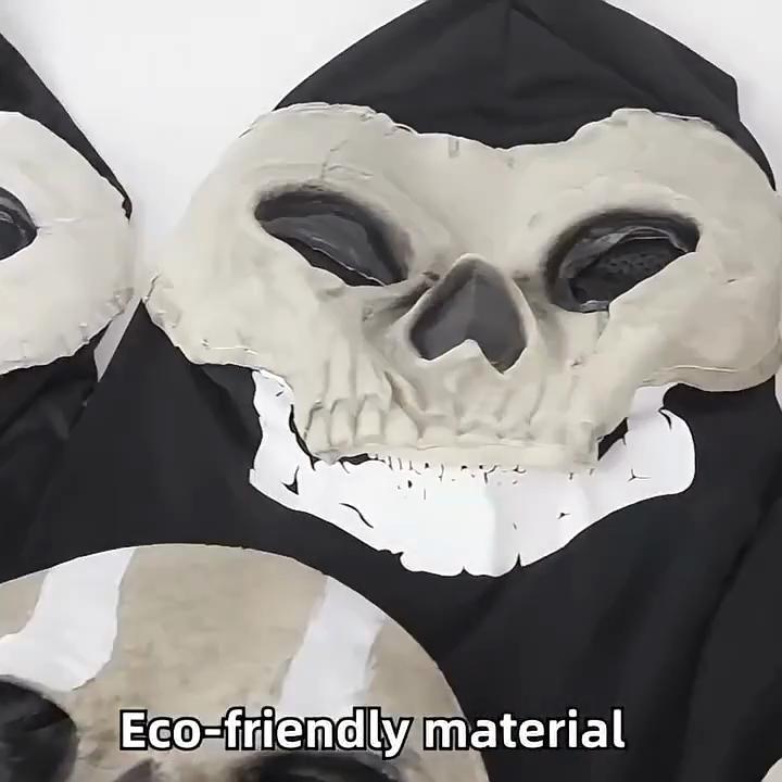 New Horror Head Mask with Bloody Dagger Scary Ghost Face Hood Masquerade Cosplay Prank Props Halloween Party Supplies