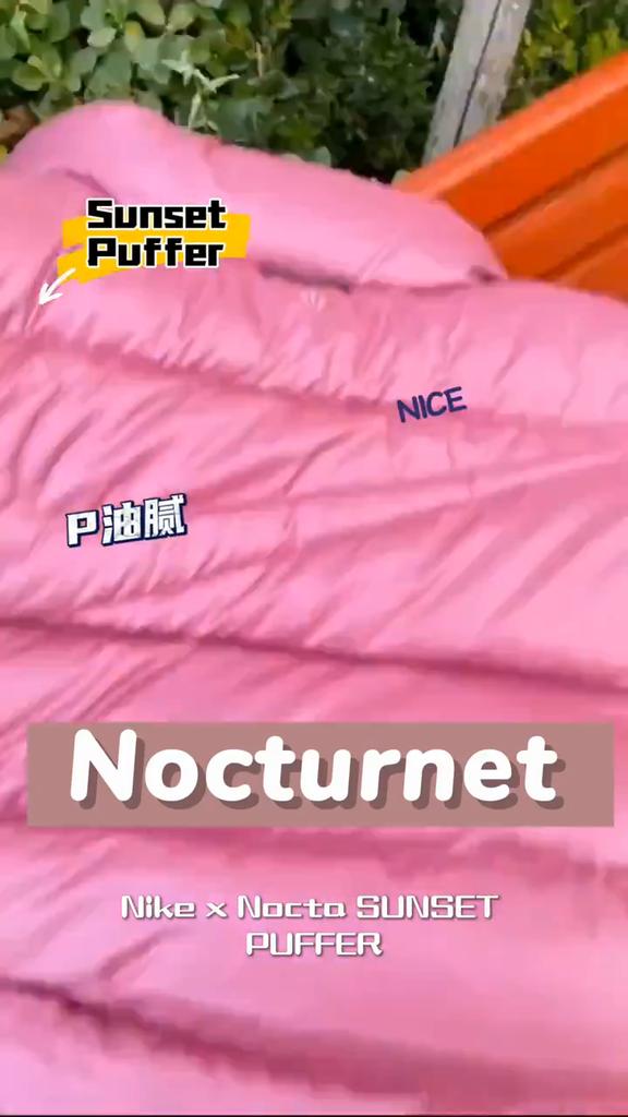 Nike x Nocta Collaboration SUNSET PUFFER Zipper Stand up Collar Bread Down Jacket Women's Edition Bean Paste Red