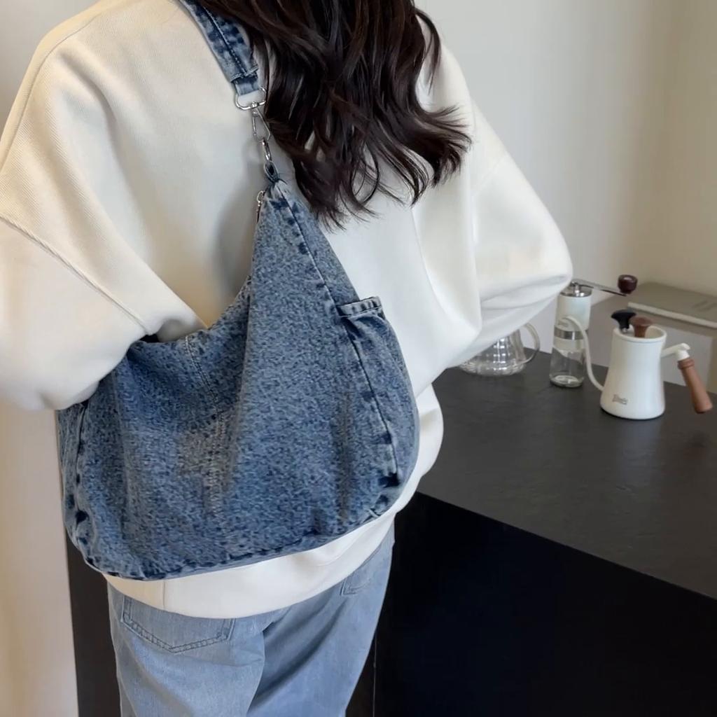 Denim Shoulder Bag Women's Large Capacity Tote Bag Crossbody Bag