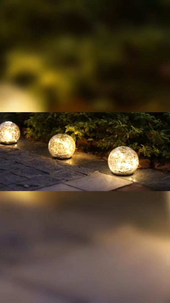 Açık Hava Güneş Enerjili Çatlak Top Lambası Avlu Manzara Gömülü Buz Hokeyi Lambası Bahçe Çim Tak-Çalıştır Lamba Top Bahçe Dekorasyon Süsleri