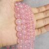 Cristais de quartzo rosa rosa contas soltas pedra 15 "fio 4 6 8 10 12 mm escolher tamanho para fazer joias
