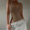 Sleeveless Knit Bodysuit 2025 Summer Sexy Bodycon Off Shoulder Halter Tops Casual Street Bodice For Women ClubWear