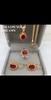 PATAYA 585 Rose Gold Color Classical Rose Red Artificial Zircon Earring Ring Pendant  Necklace Combination Set