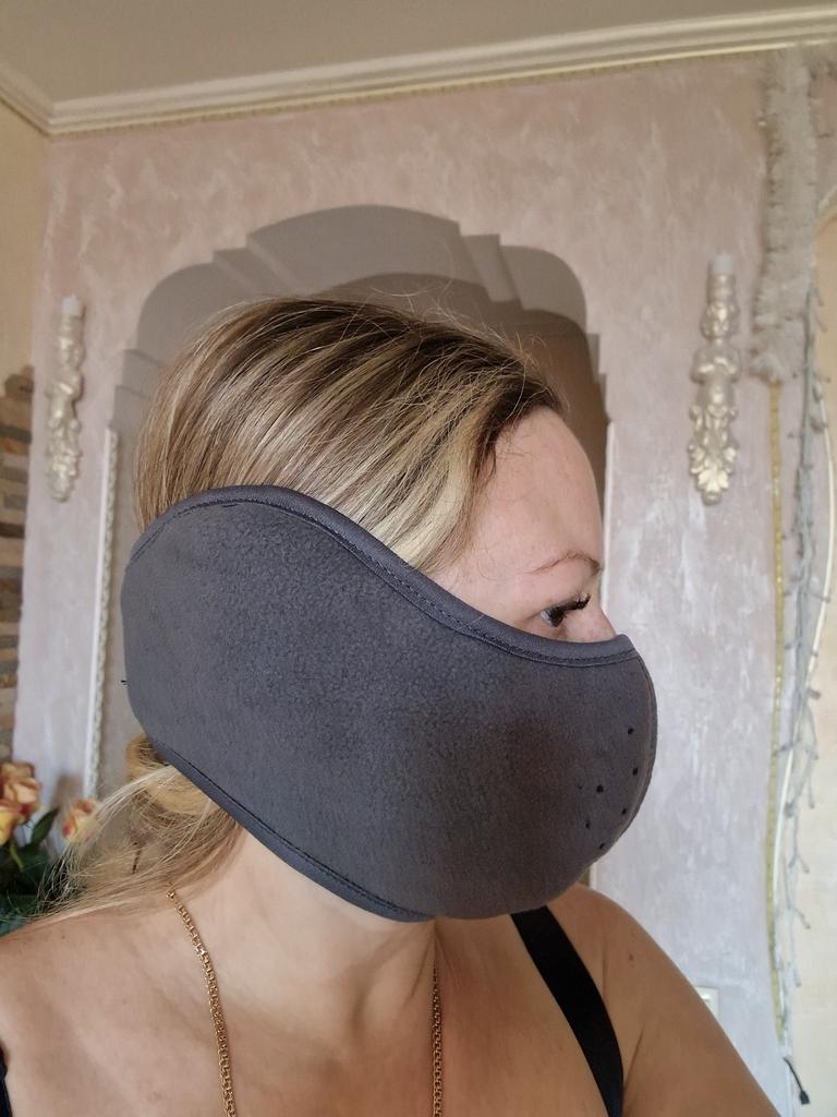 Foulard Invernale Sportivo In Pile 3-in-1 - Scaldacollo, Maschera E Berretto - Uomo Donna Grigio Scuro Taglia L