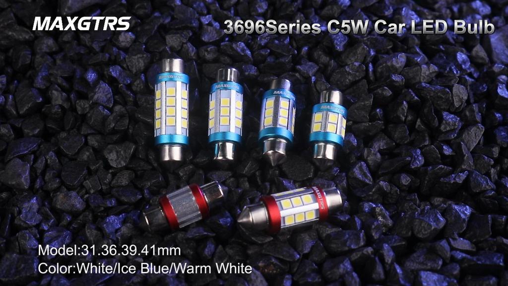 MAXGTRS 2X 12V 24V Festoon C5W C10W 3030 Chip Bulb Canbus Car LED Interior Dome Reading License Plate Lights 6000K