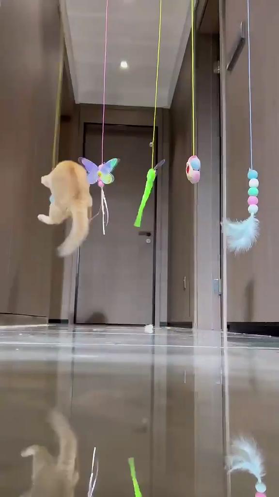 Yousheng Hanging Cat Toy Exquisite Self-adhesive Relieve Stress Butterfly Swing Cat Interactive Toy Pet Supplies