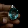 Pandantiv Acvamarin Argint 112,7 Ct Piatră Prețioasă Creată în Laborator Argint Sterling 925 Verificat my-381-k