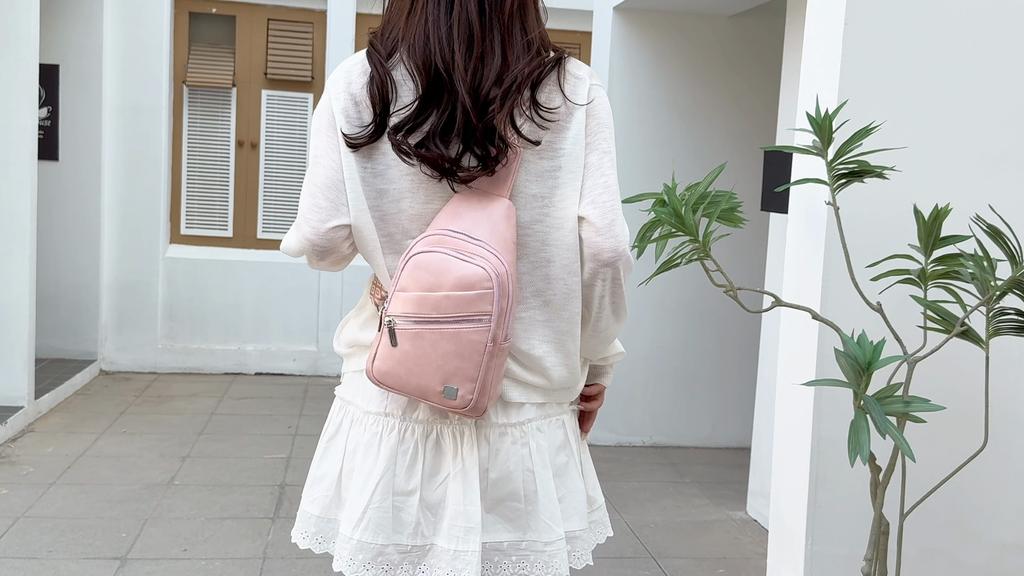 Vintage Women's Large Capacity Chest Bag PU Crossbody Bag