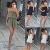 Elegante Tuta Corta da Donna con Pantaloncini a Foglie per un Look Estivo Chic