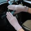 Women’s Cotton UV Protection Gloves, Lace Summer Gloves, Breathable Touchscreen Anti-Slip Gloves for Driving Riding Outdoor Travel
