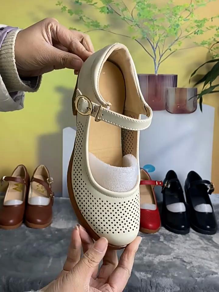 Chunky Heel Women's Shoes Work Shoes Commuting Hollow Tendon Sole European and American Sports Shoes Soft Sole Single Shoes Sandals High Heels