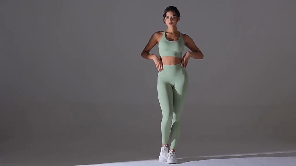 Nessaj Women Sport Pants Elastic Gym Yoga Leggings Push Up Fitness Tights High Waist Running Cycling Trousers