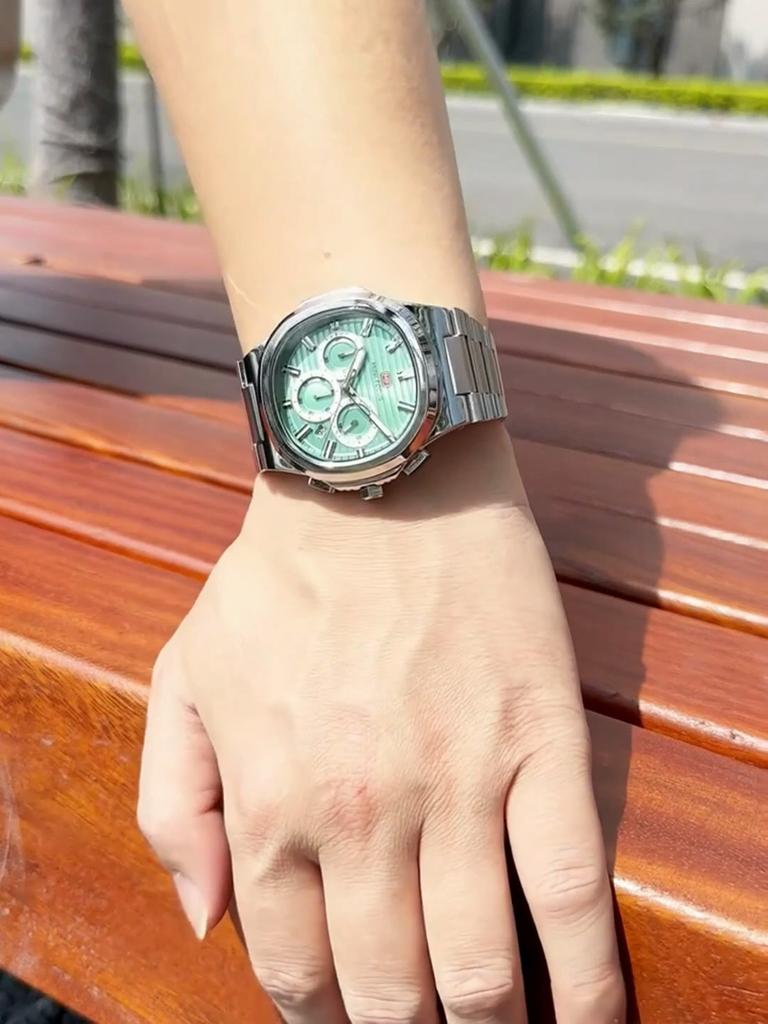 Fashion Multifunctional Quartz Watch for Men Luminous Hands Calendar Stainless Steel Strap Business Mens Watches