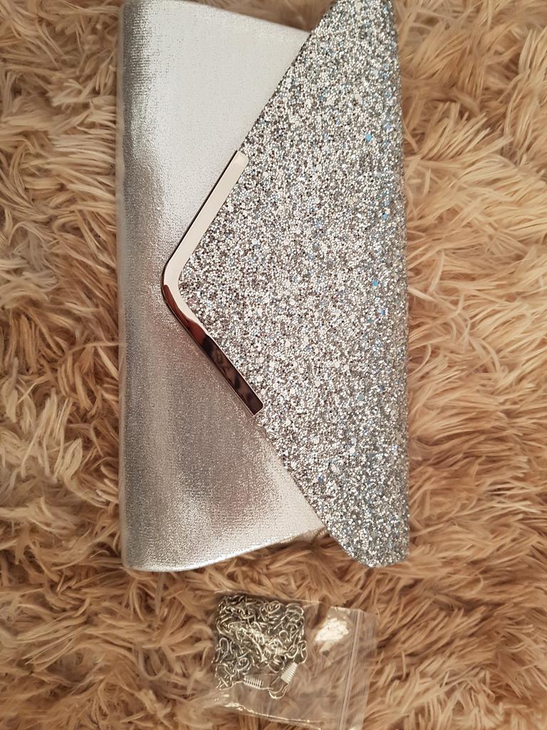 silver prom purse